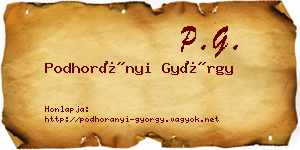 Podhorányi György névjegykártya
