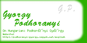 gyorgy podhoranyi business card